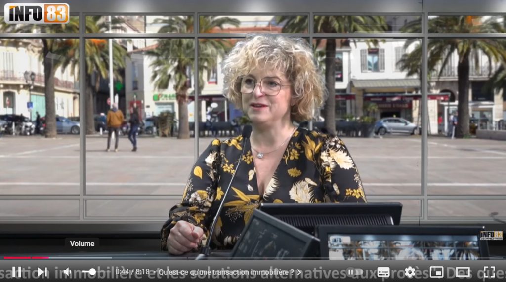 Maître Nathalie Abran interviewée par INFO83 sur le mandat de transaction immobilière
